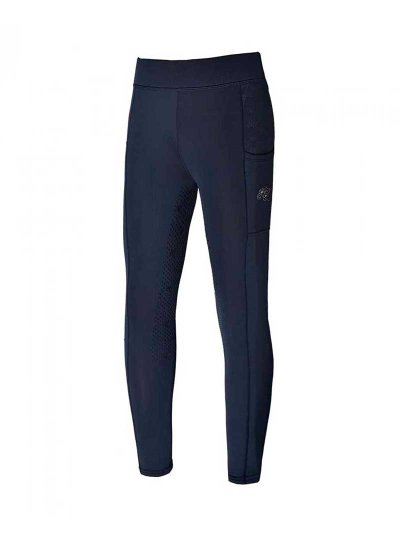 Leggings d'hiver bleu marine (grip à fond intégral) pour fille - KLkacy - Kingsland