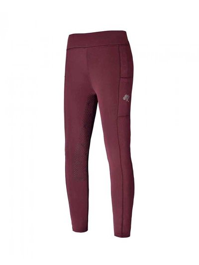 Leggings d'hiver bordeaux (grip à fond intégral) pour fille - KLkacy - Kingsland