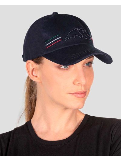 Casquette bleu marine avec broderie frontal - Enge - Equiline