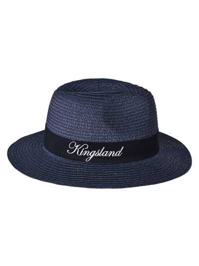 Chapeau en paille toquilla bleu marine avec ruban noir pour femme - KLgladys - Kingsland Dressage