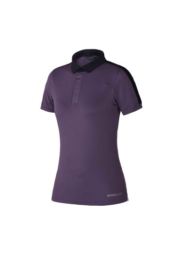Polo technique à manches courtes violet et noir pour femme modèle KLflo - Kingsland Dressage