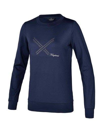 Pull polaire fin bleu marine à strass et clous pour femme - KLscarlette - Kingsland Dressage