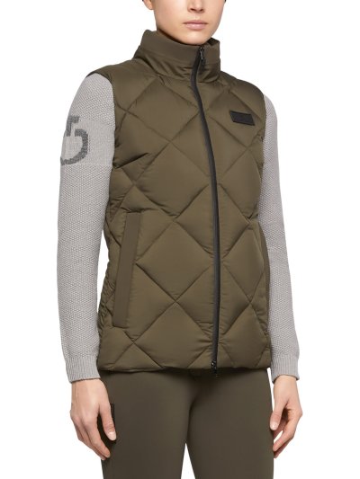 Gilet matelassé vert kaki pour femme - Cavalleria Toscana