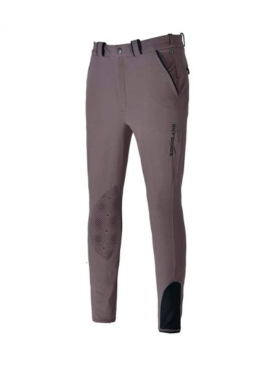 Pantalons d'équitation marron avec grip silicone aux genoux pour homme modèle KLkurtis - Kingsland