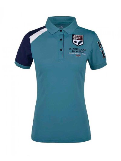 Polo en piqué à manches courtes turquoise (blue hydro) pour femme - KLiezabel - Kingsland