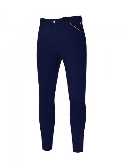 Pantalons d'équitation bleu marine avec grip silicone à fond intégral pour homme modèle KLkenton - Kingsland