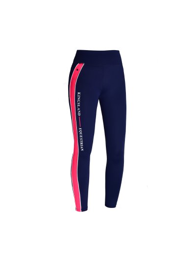 Leggings d'équitation bleu marine et corail avec grip au genou pour femme - KLkarina - Kingsland