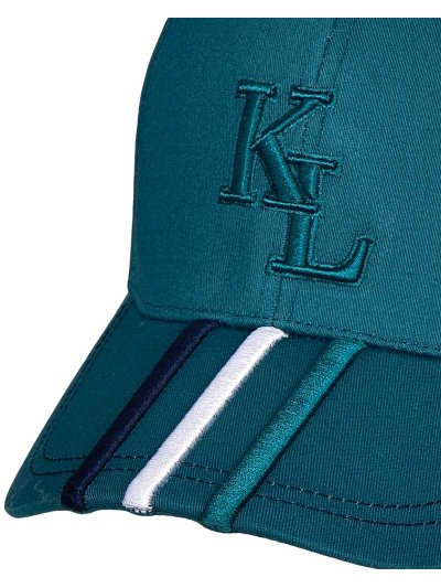Casquette turquoise avec 3 Bandeaux brodées (bleu marine, blanc et turquoise) - KLijaden - Kingsland - imagen 2