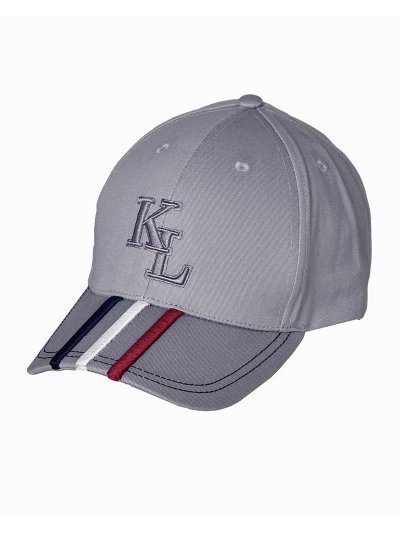 Casquette gris clair avec 3 Bandeaux brodées (bleu marine, blanc et bordeaux) - KLijaden - Kingsland