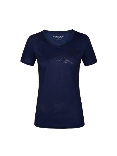 T-shirt technique d'entraînement à manches courtes bleu marine pour femme - KLjanisi - Kingsland