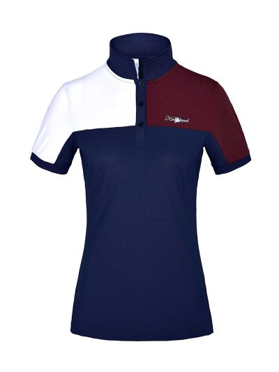 Polo en piqué à manches courtes bleu marine (navy blazer), bordeaux et blanc pour femme - KLjaney - Kingsland