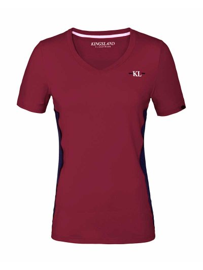 T-shirt d'entraînement à manches courtes bordeaux pour femme - KLjaslyn - Kingsland