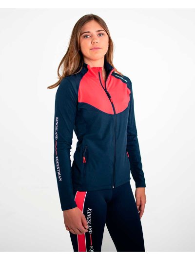 Veste fine d'entraînement bleu marine et corail pour femme - KLjeanine - Kingsland