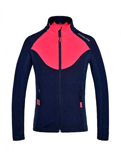 Veste fine technique d'entraînement bleu marine et corail pour fille - KLjeri - Kingsland