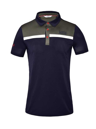 Polo à manches courtes en piqué technique bleu marine pour homme - KLjonatan - Kingsland Earth