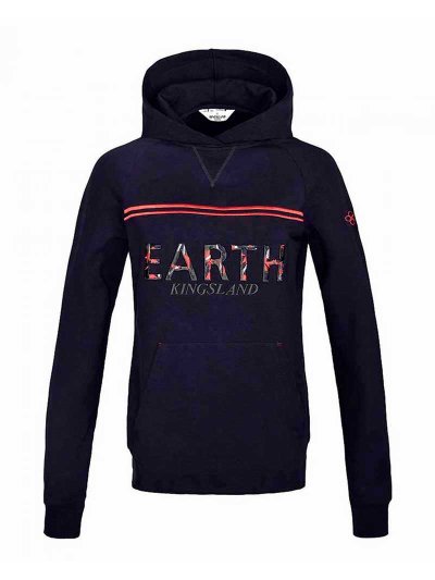 Sweat en coton reciclado bleu marine avec capuche unisexe - KLjulio - Kingsland Earth