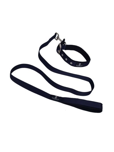 Collier et laisse bleu marine pour chien - KLlaban - Kingsland