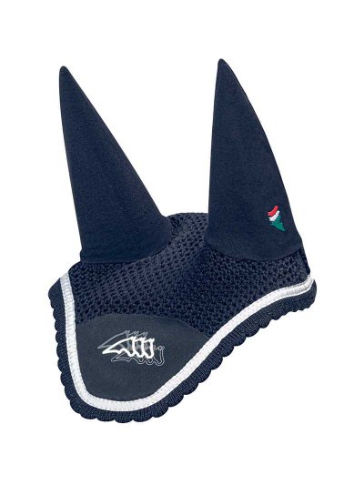 Bonnet bleu marine avec oreilles élastiques pour cheval (full) - Cudec - Equiline