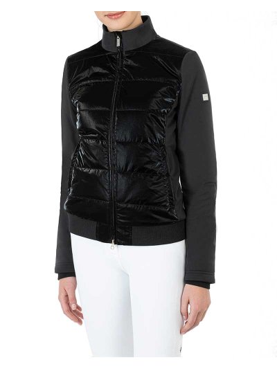 Veste noire polaire matelassée très brillant pour femme - Gherig - Equiline