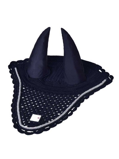 Bonnet en crochet bleu marine avec oreilles élastiques pour cheval - KLmason - Kingsland