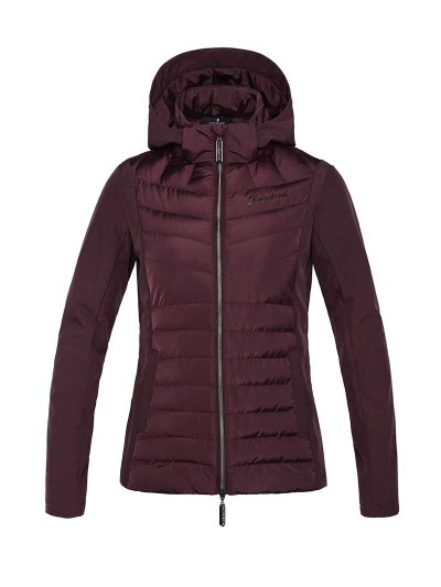 Manteau matelassé bordeaux avec capuche pour femme - KLmilaine - Kingsland