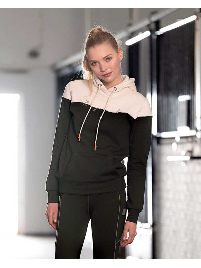 Sweat polaire à capuche kaki foncé et crème unisexe - KLmelany - Kingsland