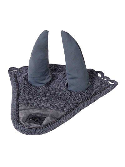 Bonnet en crochet gris avec soie et oreilles élastiques pour poney (C et D) - KLnixe - Kingsland
