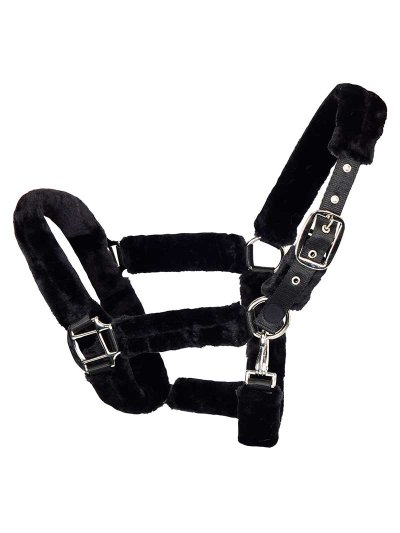 Licol d'écurie en mouton noir pour poney (C et D) - KLnikkey - Kingsland