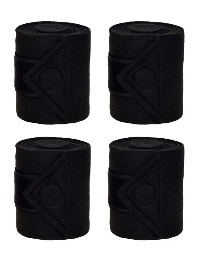 Lot de 4 bandes polaires de travail noires pour cheval - KLneedia - Kingsland