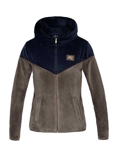 Veste polaire bleu marine et marron avec capuche pour femme - KLnikita - Kingsland