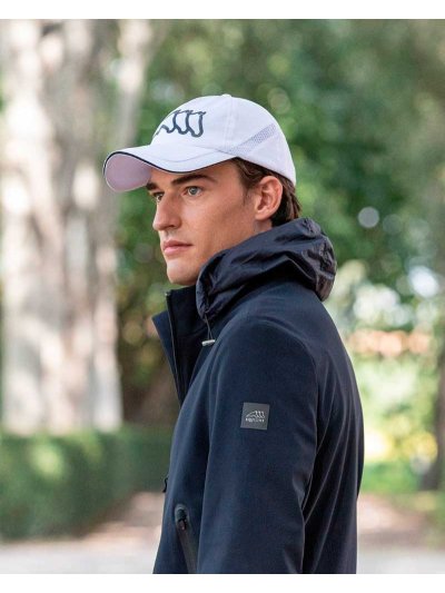 Casquette blanc avec détail en maille et logo frontal - Cotye - Equiline