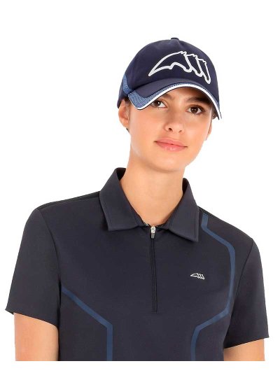 Casquette bleu marine avec détail en maille et logo frontal blanc - Cotye - Equiline