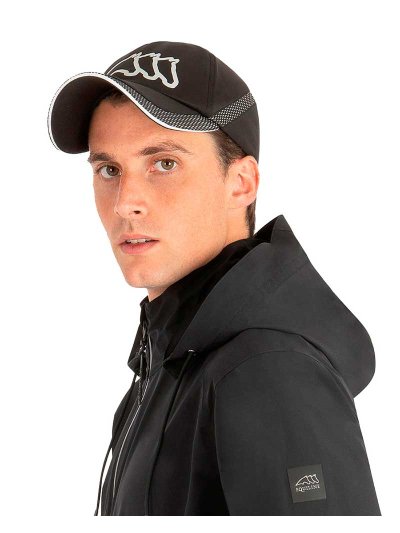 Casquette noir avec détail en maille et logo frontal blanc - Cotye - Equiline