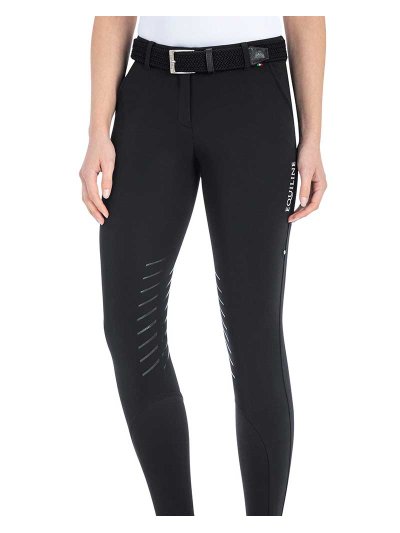 Pantalons d'équitation noir (grip aux genoux) pour femme - Constantinec - Equiline