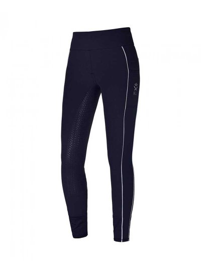 Pantalons pull-on bleu marine avec ceinture large et élastique et grip silicone à fond intégral modèle Katja - Kingsland