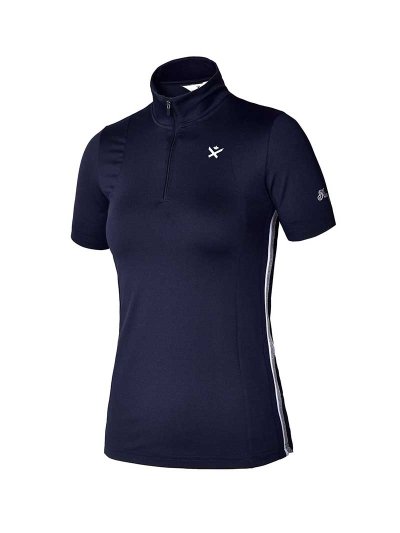 T-shirt d'entraînement à manches courtes bleu marine et argenté pour femme - KLfreya - Kingsland Dressage