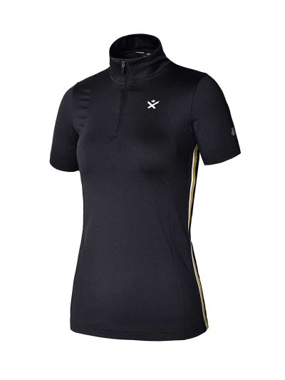 T-shirt d'entraînement à manches courtes noir et dorée pour femme - KLfreya - Kingsland Dressage