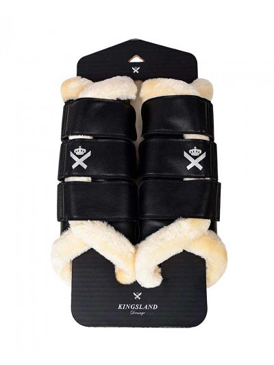 Lot de 2 protections de dressage noirs avec mouton pour cheval et/ou poney - KLtali - Kingsland Dressage