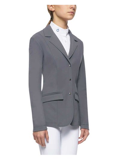 Veste de compétition grise avec fermeture éclair et crochets pour fille - Cavalleria Toscana