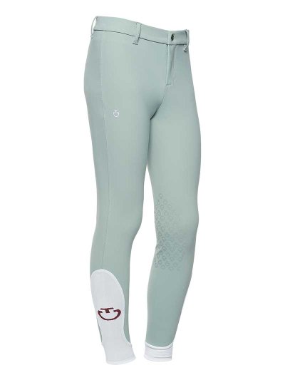 Pantalons d'équitation vert bleuté muy clair (grip aux genoux) junior unisexe - Cavalleria Toscana