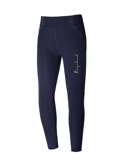 Leggings d'équitation bleu marine (grip à fond intégral) pour fille - KLkandy - Kingsland