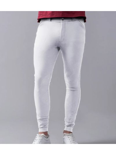 Pantalones blancos con bolsillos y detalles gris para hombre - Klkenton - Kingsland