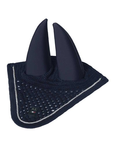 Bonnet en crochet bleu marine avec oreilles épaisses anti-bruit pour poney - KLorli - Kingsland