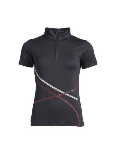 Polo de malla técnica de manga corta azul marino y burdeos para mujer - KLpaula - Kingsland