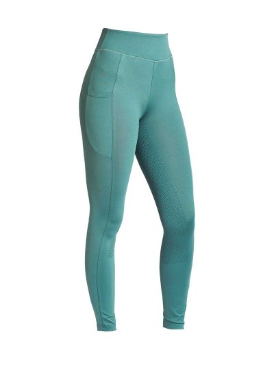 Mallas turquesas con tiras blanca y gris (grip culera) para mujer - KLkarina - Kingsland