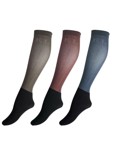 Pack de 3 pares de calcetines finos de competición (marron,azul marino y verde oscuro) - KLsuubi-Kingsland