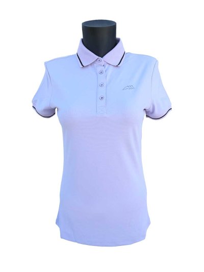 Polo de pique technique d'entraînement à manches courtes lilas pour femme - Gretig - Equiline