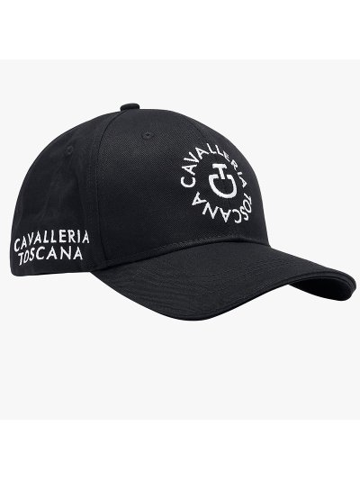 Gorra negra con bordado blanco - Cavalleria Toscana