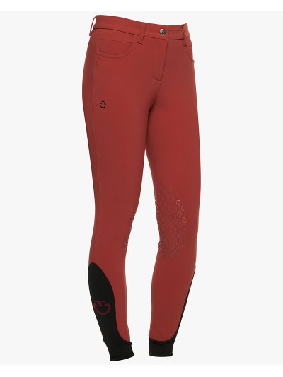 Pantalones rojos con bolsillos (grip rodilla) para niña - Cavalleria Toscana