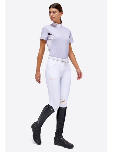 Polo de compétition à manches courtes respirant lilas pour femme Donna - RG